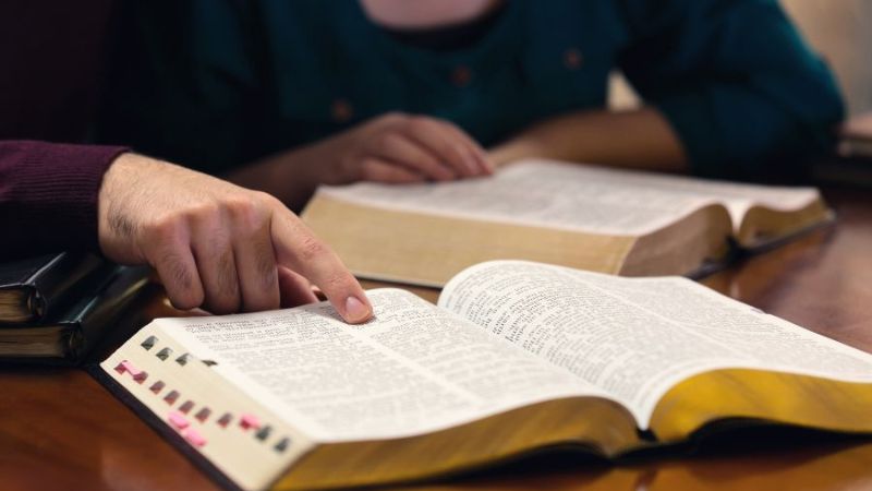 pessoa lendo a biblia aberta